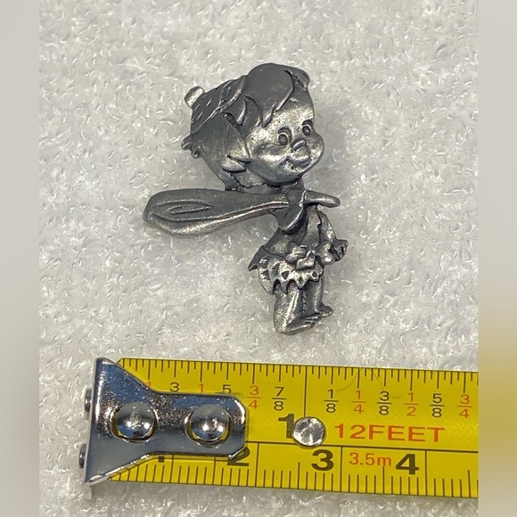Vintage The Flintstones Bamm-Bamm Pewter Lapel Hat Pin Unisex - Picture 6 of 10